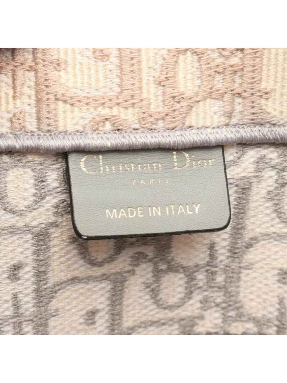Dior Tote Bag Book Oblique Gray White
